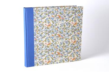 Preview: Fotoalbum mittelblau, "Rimini", exklusives Album mit vergoldetem Papier